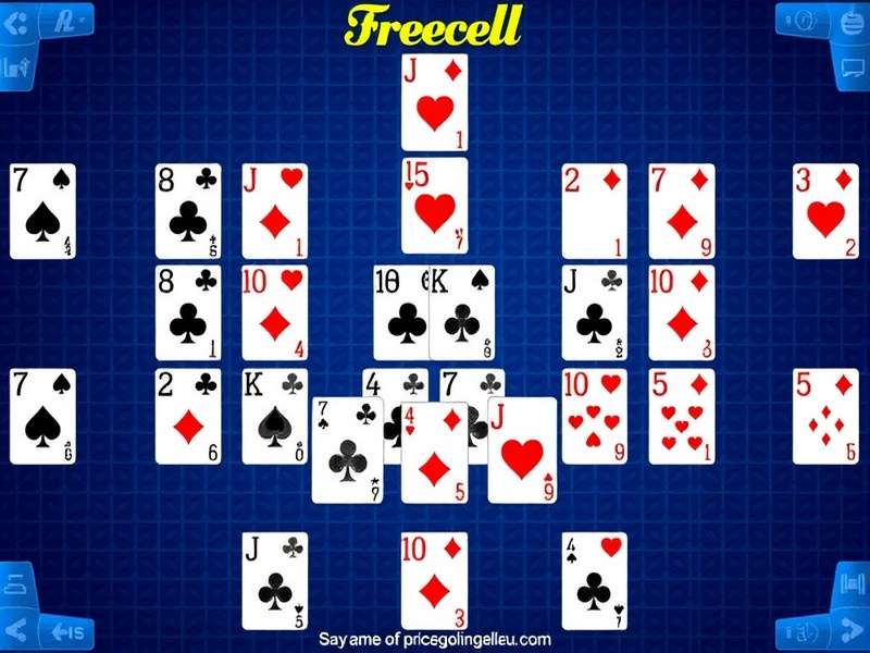 FreeCell Solitaire game layout with cards