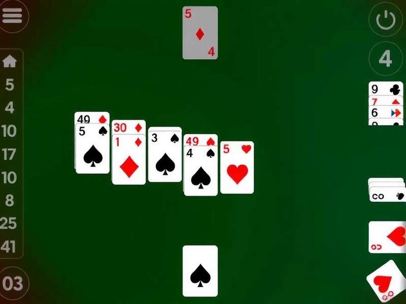 Strategic FreeCell gameplay showing card moves and empty cells
