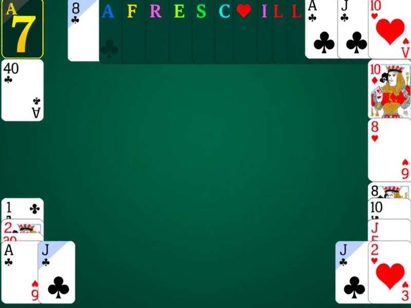 Double Freecell game layout showing two decks and eight free cells