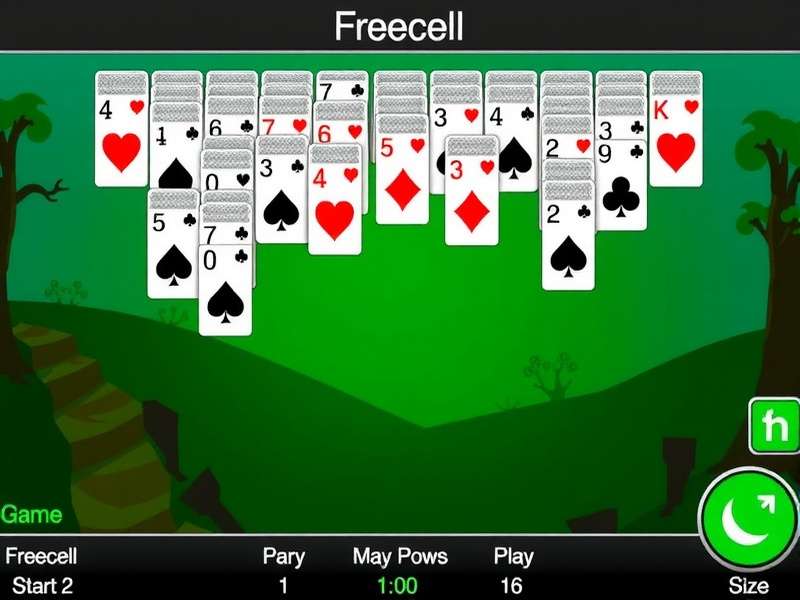 FreeCell Solitaire game board with cards arranged