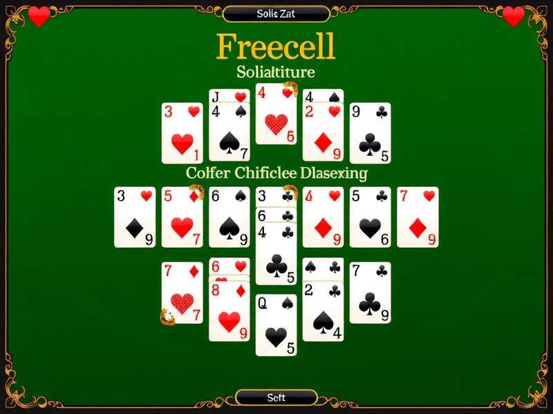 Strategic gameplay of Freecell Solitaire Classique on a digital device