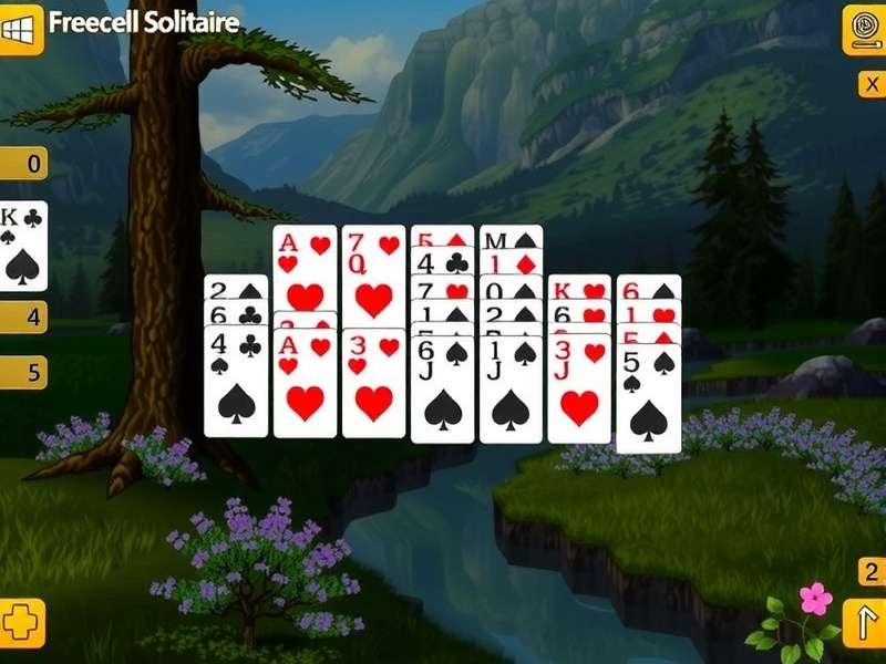Screenshot of the classic MSN FreeCell Solitaire interface showing a game in progress
