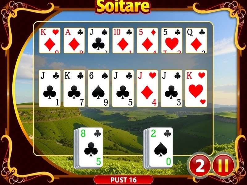FreeCell Solitaire – Jeu De Carte Solitaire – A classic card game layout with four free cells and foundation piles.