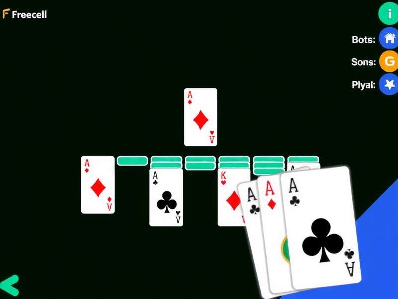 FreeCell tableau layout with 8 columns and free cells