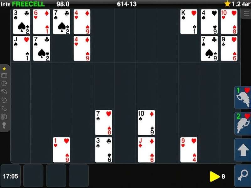Freecell Jeu Gratuit: FreeCell Solitaire game board with cards arranged beautifully