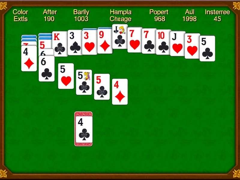 Freecell Solitaire Green Felt Solitaire – classic card game on green felt with four free cells