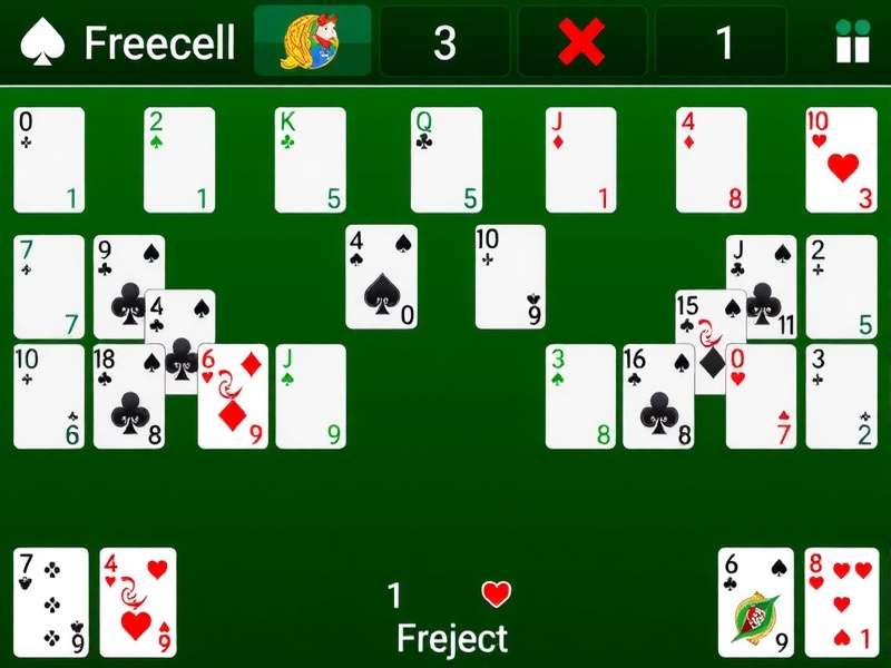 FreeCell Solitaire game layout with four free cells and cascading tableau — India's top FreeCell strategy resource.