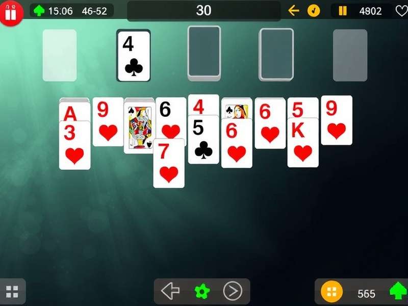 FreeCell game setup showing eight columns of cards with four free cells and four foundations