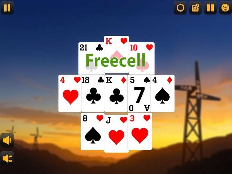 Historical FreeCell game screenshot from early Windows version